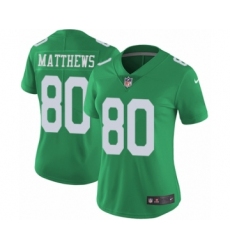 Women's Nike Philadelphia Eagles #80 Jordan Matthews Limited Green Rush Vapor Untouchable NFL Jersey