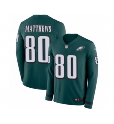 Youth Nike Philadelphia Eagles #80 Jordan Matthews Limited Green Therma Long Sleeve NFL Jersey
