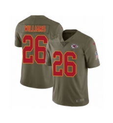 Men's Nike Kansas City Chiefs #26 Damien Williams Limited Olive 2017 Salute to Service NFL Jersey