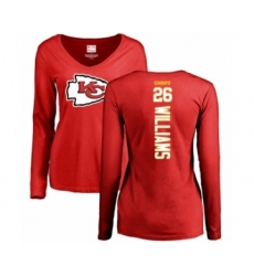 NFL Women's Nike Kansas City Chiefs #26 Damien Williams Red Backer Slim Fit Long Sleeve T-Shirt
