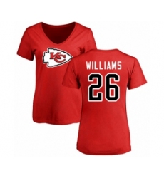 NFL Women's Nike Kansas City Chiefs #26 Damien Williams Red Name & Number Logo Slim Fit T-Shirt
