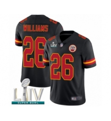 Youth Kansas City Chiefs #26 Damien Williams Limited Black Rush Vapor Untouchable Super Bowl LIV Bound Football Jersey