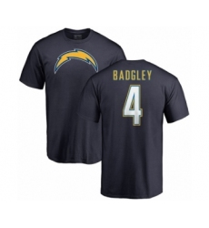 NFL Nike Los Angeles Chargers #4 Michael Badgley Navy Blue Name & Number Logo T-Shirt