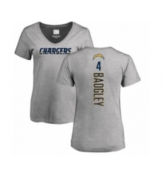 NFL Women's Nike Los Angeles Chargers #4 Michael Badgley Ash Backer T-Shirt