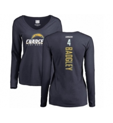 NFL Women's Nike Los Angeles Chargers #4 Michael Badgley Navy Blue Backer Long Sleeve T-Shirt