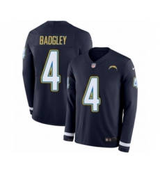 Youth Nike Los Angeles Chargers #4 Michael Badgley Limited Navy Blue Therma Long Sleeve NFL Jersey