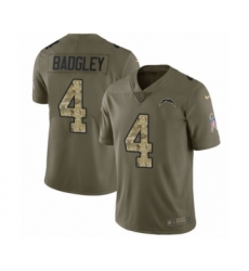 Youth Nike Los Angeles Chargers #4 Michael Badgley Limited Olive Camo 2017 Salute to Service NFL Jersey