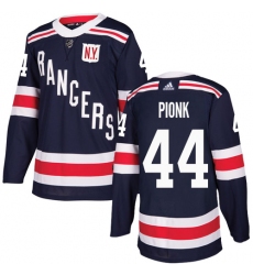 Men's Adidas New York Rangers #44 Neal Pionk Navy Blue Authentic 2018 Winter Classic Stitched NHL Jersey