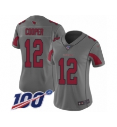 Women's Arizona Cardinals #12 Pharoh Cooper Limited Silver Inverted Legend 100th Season Football Jersey