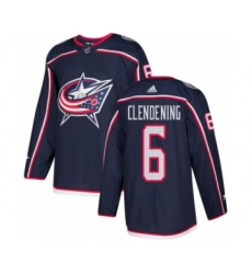 Youth Adidas Columbus Blue Jackets #6 Adam Clendening Premier Navy Blue Home NHL Jersey