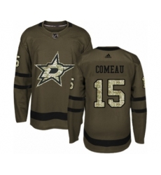 Youth Adidas Dallas Stars #15 Blake Comeau Premier Green Salute to Service NHL Jersey