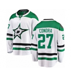 Men's Dallas Stars #27 Erik Condra Authentic White Away Fanatics Branded Breakaway NHL Jersey