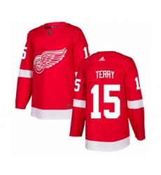 Men's Adidas Detroit Red Wings #15 Chris Terry Premier Red Home NHL Jersey