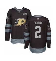 Men's Adidas Anaheim Ducks #2 Luke Schenn Authentic Black 1917-2017 100th Anniversary NHL Jersey