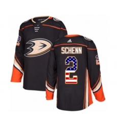Men's Adidas Anaheim Ducks #2 Luke Schenn Authentic Black USA Flag Fashion NHL Jersey