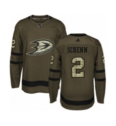 Men's Adidas Anaheim Ducks #2 Luke Schenn Authentic Green Salute to Service NHL Jersey