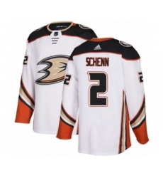 Men's Adidas Anaheim Ducks #2 Luke Schenn Authentic White Away NHL Jersey