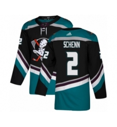 Men's Adidas Anaheim Ducks #2 Luke Schenn Premier Black Teal Alternate NHL Jersey