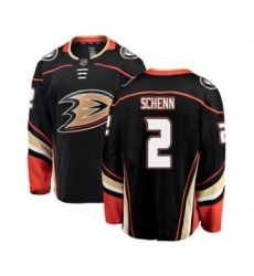 Men's Anaheim Ducks #2 Luke Schenn Authentic Black Home Fanatics Branded Breakaway NHL Jersey