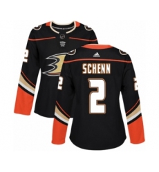Women's Adidas Anaheim Ducks #2 Luke Schenn Premier Black Home NHL Jersey