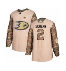 Youth Adidas Anaheim Ducks #2 Luke Schenn Authentic Camo Veterans Day Practice NHL Jersey