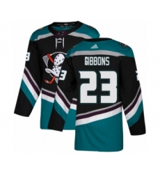 Men's Adidas Anaheim Ducks #23 Brian Gibbons Premier Black Teal Alternate NHL Jersey