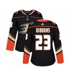 Women's Adidas Anaheim Ducks #23 Brian Gibbons Premier Black Home NHL Jersey