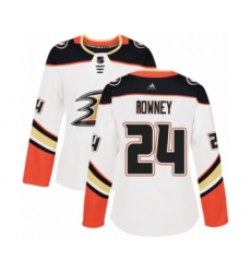 Women's Adidas Anaheim Ducks #24 Carter Rowney Authentic White Away NHL Jersey