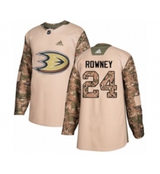 Youth Adidas Anaheim Ducks #24 Carter Rowney Authentic Camo Veterans Day Practice NHL Jersey