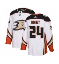 Youth Adidas Anaheim Ducks #24 Carter Rowney Authentic White Away NHL Jersey