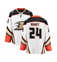 Youth Anaheim Ducks #24 Carter Rowney Authentic White Away Fanatics Branded Breakaway NHL Jersey