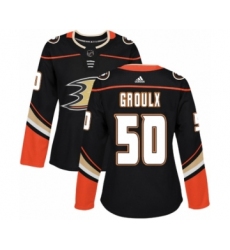Women's Adidas Anaheim Ducks #50 Benoit-Olivier Groulx Premier Black Home NHL Jersey