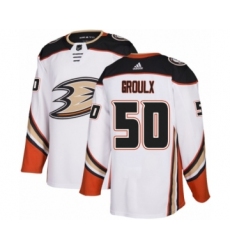 Youth Adidas Anaheim Ducks #50 Benoit-Olivier Groulx Authentic White Away NHL Jersey