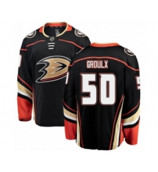 Youth Anaheim Ducks #50 Benoit-Olivier Groulx Authentic Black Home Fanatics Branded Breakaway NHL Jersey