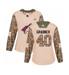 Women's Adidas Arizona Coyotes #40 Michael Grabner Authentic Camo Veterans Day Practice NHL Jersey