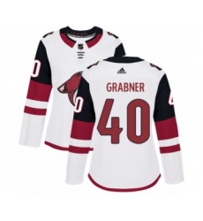 Women's Adidas Arizona Coyotes #40 Michael Grabner Authentic White Away NHL Jersey