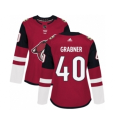 Women's Adidas Arizona Coyotes #40 Michael Grabner Premier Burgundy Red Home NHL Jersey
