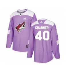 Youth Adidas Arizona Coyotes #40 Michael Grabner Authentic Purple Fights Cancer Practice NHL Jersey