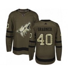 Youth Adidas Arizona Coyotes #40 Michael Grabner Premier Green Salute to Service NHL Jersey