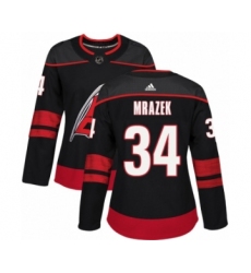 Women's Adidas Carolina Hurricanes #34 Petr Mrazek Premier Black Alternate NHL Jersey