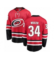 Youth Carolina Hurricanes #34 Petr Mrazek Authentic Red Home Fanatics Branded Breakaway NHL Jersey