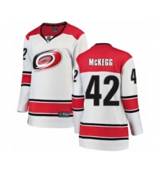 Women's Carolina Hurricanes #42 Greg McKegg Authentic White Away Fanatics Branded Breakaway NHL Jersey