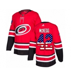 Youth Adidas Carolina Hurricanes #42 Greg McKegg Authentic Red USA Flag Fashion NHL Jersey