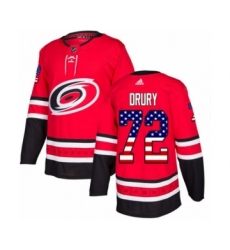 Men's Adidas Carolina Hurricanes #72 Jack Drury Authentic Red USA Flag Fashion NHL Jersey