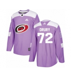 Youth Adidas Carolina Hurricanes #72 Jack Drury Authentic Purple Fights Cancer Practice NHL Jersey
