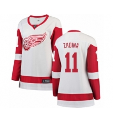 Women's Detroit Red Wings #11 Filip Zadina Authentic White Away Fanatics Branded Breakaway NHL Jersey