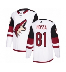 Youth Adidas Arizona Coyotes #81 Marian Hossa Authentic White Away NHL Jersey