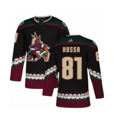 Youth Adidas Arizona Coyotes #81 Marian Hossa Premier Black Alternate NHL Jersey