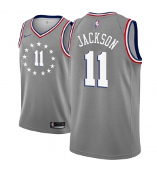 Men NBA 2018-19 Philadelphia 76ers #11 Demetrius Jackson City Edition Gray Jersey