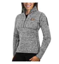 Anaheim Ducks Antigua Women's Fortune Zip Pullover Sweater Black